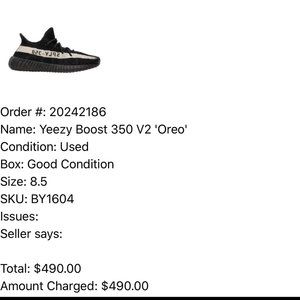 Yeezy Boost 350 V2 Oreo Men's 8.5